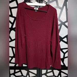 Old Navy - Women's Knit Long Sleeve Shirt - Cranberry - XXL